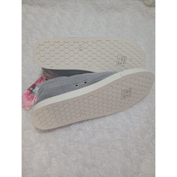 Roxy Pierview Grey Canvas Lace Up Low Top Cushion Sneakers Size 9 - Picture 6 of 9